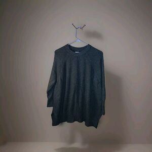 Lou & Grey for Loft Sweater Womens XS/S Gray Long Sleeves 56×26 Split Sides